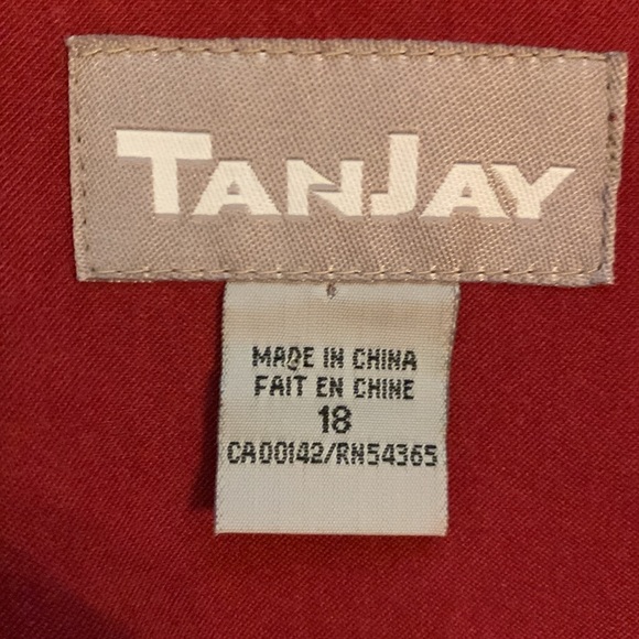 Red TanJay jacket, thrifted never worn by me (unsure of past owners) size 18 - Picture 2 of 4